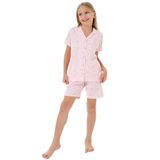 Rolypoly Kız Çocuk Pijama Takımı, Pembe, Gömlek Yaka, Şort, 3-4 Yaş