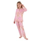 Rolypoly Kız Çocuk Pijama Takımı, Pembe, Kedi Desenli, Uzun Kol, 2-3 Yaş