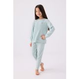 Rolypoly Kız Çocuk Uzun Kol Pijama Takım RP3464 Su Yeşili