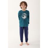 Rolypoly Koyu Ördek Yeşili Erkek Çocuk Uzun Kol Pijama Takım - 3 - 4 Yaş