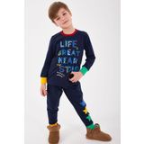 RolyPoly Life Great Near Star Lacivert Erkek Çocuk Uzun Kol Pijama Takım
