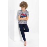 RolyPoly Roly Poly 2343 Free Crocodile Erkek Çocuk Kısa Kol Pijama Takımı - Gri - 3 - 4 Yaş