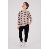 RolyPoly Roly Poly Erkek Çocuk Bej Desenli Pamuklu Uzun Kollu Eşofman Takım - 7 - 8 Yaş