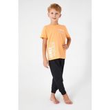 RolyPoly Roly Poly Erkek Çocuk Yazılı Kısa Kol Paça Lastikli Rahat Pijama Takım - Sarı - 6 - 7 Yaş