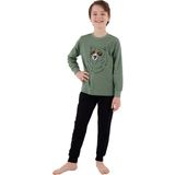 Rolypoly RP3659-2 Erkek Çocuk Kışlık Ikili Pijama Takım - Koyu Yeşil - 7 - 8 Yaş