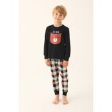 Rolypoly Siyah Erkek Çocuk Uzun Kol Pijama Takım - 3 - 4 Yaş