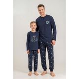 Rolypoly The Most Wonderful Time Baba Oğul Lacivert Uzun Kol Pijama Takım RP3937-A-V1 RP3937-A-V1 - 5 - 6 Yaş
