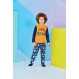 RolyPoly Uzun Kollu Erkek Çocuk Pijama Takımı Oranj - Turuncu - 1 - 2 Yaş