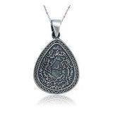 Rom Design 925 Ayar Kıtmir Duası Damla Gümüş Kolye