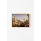 Roma İmparatorluğu - Ahşap Desenli Çerçeve, Naturel, 50 x 70