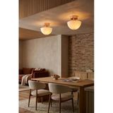 Roma Opal Bakır Plafonyer Avize - Modern Retro Tavan Aydınlatması - Salon, Yatak Odası, Mutfak, Koridor, Antre Ve Hol Tavan Aydınlatması