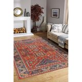 Romalılar Kırmızı Vintage Modern Geometrik Etnik Desenli Boho Makinada Yıkanabilir Hav Toz Vermez Leke Tutmaz Kaymaz Taban Dijital Makine Baskı Halı Oturma Odası Salon Yolluk Koridor Mutfak Halısı
