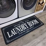 ROMAMIGO Çamaşır Odası Kilim Yolluk Kaymaz Çamaşır Paspasları Çamurluk Koşucu Çiftlik Evi Mutfak Zemin Paspası Banyo Çamaşır Odası Dekor Aksesuarları (Siyah, 20 X 119 cm)