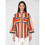 ROMAN Çizgi Ve Renk Desenli Oversize Kadın Gömlek Standart Renk Y1913528_089 - 40 - 42