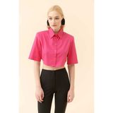 ROMAN Crop Poplin Kadın Gömlek Fuşya Y2313538_003 - 40