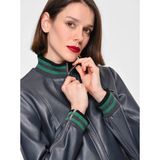 Roman Kadın Yaka Ve Kol Lastik Detaylı Gri Ceket-K1916043-004 - 36