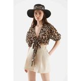 ROMAN Leopar Desenli Kadın Gömlek Standart Renk Y2213591_089 - 34