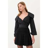 ROMAN Pileli Mini Etek Siyah K2415027_001 - 36
