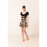 ROMAN Pileli Mini Etek Standart Renk Y2415004_089 - Desenli - 38