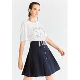 ROMAN Piliseli Mini Etek Lacivert K2015029_015 - 40