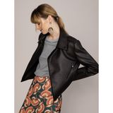 ROMAN Suni Deri Biker Ceket Kahve K1916034_005 - 40