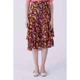 Roman Volanlı Floral Desen Uzun Etek Standart Renk Y2169174_089