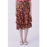 Roman Volanlı Floral Desen Uzun Etek Standart Renk Y2169174_089