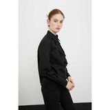 ROMAN Yakası Volanlı Çıtçıtlı Poplin Gömlek Siyah K2413547_001 - 36
