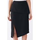 ROMAN Yırtmaçlı Asimetrik Kesim Etek Siyah K1915009_001 - 36