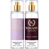 Romano Vanilya Powder-Black Opium Ikili Set Vücut Spreyi 200 ml Kalıcı Yüksek Esans - 951-Renkli