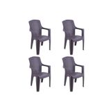Romanoset Plastik Elegance Rattan Efektli Kollu Plastik Sandalye 4 Lü Set