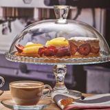 Romans Kek - Pasta Sunum Fanusu Patisserie Ayaklı- Cam (32 Cm) - 1 Adet