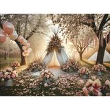 Romantik Bahar Temalı Arka Plan 200X150CM, Stüdyo Fonu - -