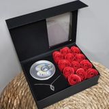 Romantik Gül ve Istiridye Inci Kolye Seti - Renkli