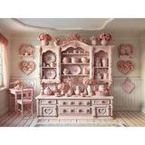 Romantik Pembe ile Dolu Arka Plan 200X150CM, Stüdyo Fonu - -