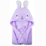 ROMASA Küçük Çocuk Kapüşonlu Banyo Havlusu Ultra Yumuşak Havlu Yüksek Emici Bornoz Battaniyesi Erkek Kız Çocukları için Bebek Duş Hediyeleri - 27,5" x 55" (Mor)