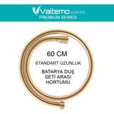 Romena | Valtemo 60 cm Gold - Sarı Neoflex Pvc Kısa Duş Hortumu – Batarya & Yönlendirici Arası Bağlantı