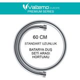 Romena | Valtemo 60 cm Krom Neoflex Pvc Patlamaz Kısa Duş Hortumu – Batarya & Yönlendirici Arası Bağlantı