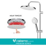 Romena | Valtemo Mucize Kireç Önleyicili & Patentli Temizleme Sistemli Tepe Duş Seti