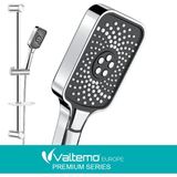 Romena | Valtemo Reflex Krom-Siyah Sürgülü Duş Seti – Fonksiyonlu, Neoflex Patlamaz Hortumlu