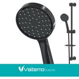Romena | Valtemo Siyah Yuvarlak Sürgülü Duş Seti