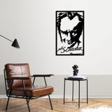 ROMIA Modern Atatürk Portre Duvar Sanatı, Siyah Metal Çerçeve, 3D Kesik Tasarım, Çağdaş Türk Ev Dekoru (14"X9"/35X22CM)