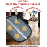 Romingo Kedi Tüy Toplama Eldiveni 1 Adet Rulo ve 1 Adet Kürek Hediyeli Köpek Tüy Toplama Kıl Temizleme - Siyah