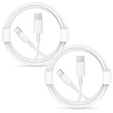 ROMITAZ iPhone Hızlı Şarj Cihazı Yıldırım Kablosu [Apple MFi Sertifikalı] 2'li Paket USB-C - Yıldırım Kablosu (6,6 Ft) Hızlı Şarj iPhone14/14 Pro/14 Pro Max/13/13pro/12/12 Pro/12 Pro Max/iPad ile