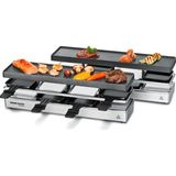 Rommelsbacher Rc 1600 4+4 Için Raclette Izgara Eğlencesi (Masa Izgarası, 8 Kişilik, Genişletilebilir, Park Alanı, Xylan Plus Yapışmaz Kaplamalı Döküm Alüminyum Izgara Plakası, 1460 W) Gümüş - Siyah