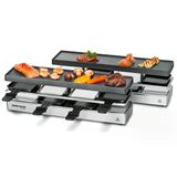Rommelsbacher Rc 1600 4+4 İçin Raclette Izgara Eğlencesi (Masa Izgarası, 8 Kişilik, Genişletilebilir, Park Alanı, Xylan Plus Yapışmaz Kaplamalı Döküm Alüminyum Izgara Plakası, 1460 W) Gümüş