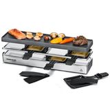Rommelsbacher Rc 800 4 Kişilik Raclette Izgara Eğlencesi (Masa Izgarası, 4 Kişilik, Genişletilebilir, Park Alanı, Xylan Plus Yapışmaz Kaplamalı Döküm Alüminyum Izgara Plakası, 730 W) Gümüş