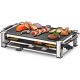 Rommelsbacher Rcc 1500 Raclette Izgara (Ekstra Uzun Kablo (2m), 8 Kişilik Masa Izgarası, Nervürlü Döküm Alüminyum Izgara Plakası, Xylan Plus Yapışmaz Kaplama, Park Yeri, 1500 W) Krom - Siyah