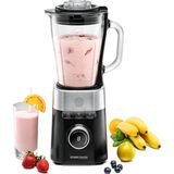 Rommelsbacher Stand Mikseri Mx 1260, 22.000 Rpm, 8 Kademeli Hız Ayarı, Fonksiyon Düğmeleri (Smoothie, Darbe, Buz Kırma), 1,5 L Cam Sürahi, Özel Paslanmaz Çelik Bıçak, 1200 Watt - Siyah