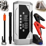 Romofy 7in1 Akü Takviyeli Şarjlı Lastik Şişirme Kompresörü 12000mAh Pompa | Akü Takviye + Hava Pompası + Çadır ve Yatak Şişirme + Işık + Powerbank